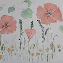 Mój projekt z kursu: Stwórz kompozycję kwiatową akwarelą. Een project van Traditionele illustratie,  Beeldende kunst, Schilderij, Aquarelschilderen,  Botanische illustratie y Naturalistische illustratie van Elżbieta Łuczkiewicz - 09.07.2024