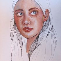 Mon projet du cours : Portrait illustré à l’aquarelle. Un projet de Illustration traditionnelle, Beaux Arts, Peinture, Dessin, Aquarelle, Dessin de portrait , et Dessin artistique de gigilarose - 11.07.2024