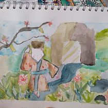 Mi proyecto del curso: Ilustración en acuarela con influencia japonesa. Traditional illustration, Drawing, and Watercolor Painting project by manuela_paz - 07.14.2024