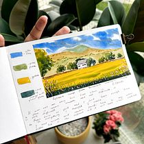 My project for course: Watercolor Travel Journal. Traditional illustration, Watercolor Painting, Architectural Illustration, and Sketchbook project by Olena Openko - 07.14.2024