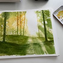 My project for course: Dreamy Watercolor Landscapes: Paint with Light. Un projet de Peinture , et Aquarelle de gardsjoteknik - 14.07.2024