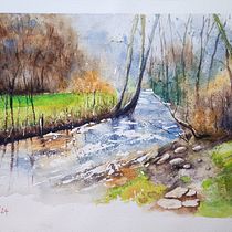 My project for course: Painting Realistic Watercolor Landscapes. Projekt z dziedziny  Sztuki piękne,  Malarstwo, Sketching, Malowanie akwarelą, Ilustracja naturalist i czna użytkownika erdemhamide - 13.07.2024