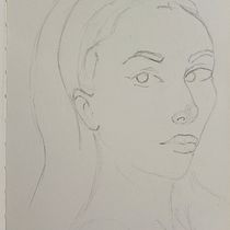 My project for course: Graphite Line Drawing for Portrait Sketchbooking. Artes plásticas, Esboçado, Desenho, Desenho de retrato, e Sketchbook projeto de informal_aliah - 15.07.2024