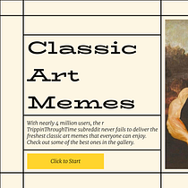 Classic Art Memes Gallery. Design, UX / UI, Web Design, Mobile Design, Digital Design, T, pograph, Design, App Design, and Digital Product Design project by Brandon Gonzalez Carranza - 07.14.2024
