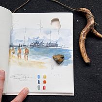 Mój projekt z kursu: Dziennik podróży wykonany technikami mieszanymi. Painting, Sketching, Pencil Drawing, Watercolor Painting, and Sketchbook project by Joanna Zakrzewska - 07.18.2024