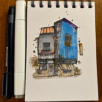 Mi proyecto del curso: Dibujo arquitectónico expresivo con marcadores de colores Ein Projekt aus dem Bereich Skizzenentwurf, Zeichnung, Architektonische Illustration, Sketchbook und Illustration mit Tinte von linangonzalo - 19.07.2024
