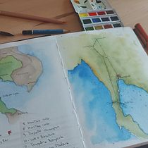 Il mio progetto del corso: Diario di viaggio ad acquerello. Traditional illustration, Watercolor Painting, Architectural Illustration, and Sketchbook project by Sara Valentini - 07.20.2024