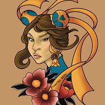 Mon projet du cours : Création de tatouage néo-traditionnel. Un proyecto de Dibujo, Ilustración digital, Diseño de tatuajes y Dibujo digital de mycki - 20.07.2024