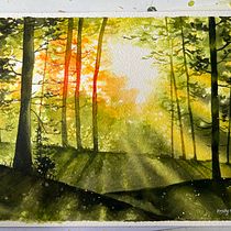 My project for course: Dreamy Watercolor Landscapes: Paint with Light. Un projet de Peinture , et Aquarelle de Kristy Franco - 20.07.2024