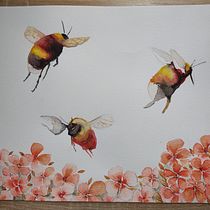 La ronda de las abejas. Traditional illustration, Painting, and Naturalistic Illustration project by Cristina Latorre Achury - 07.03.2024