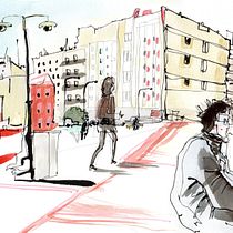 My project for course: Urban Sketching: Capture Your City in Motion Ein Projekt aus dem Bereich Traditionelle Illustration, Skizzenentwurf, Zeichnung, Aquarellmalerei, Architektonische Illustration und Sketchbook von Anna - 21.07.2024