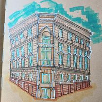 Mi proyecto del curso: Dibujo arquitectónico expresivo con marcadores de colores Ein Projekt aus dem Bereich Skizzenentwurf, Zeichnung, Architektonische Illustration, Sketchbook und Illustration mit Tinte von Katia Preciado - 24.07.2024