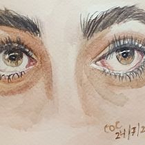 Mi proyecto del curso: Dibujos con acuarela: cómo pintar ojos expresivos. Fine Arts, Painting, Watercolor Painting, and Portrait Drawing project by carmenor55 - 07.24.2024