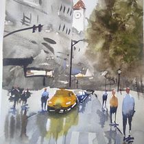 My project for course: Urban Landscapes in Watercolor Ein Projekt aus dem Bereich Bildende Künste, Aquarellmalerei und Architektonische Illustration von downundereli - 24.07.2024