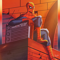 Eis que o Miranha está nos anos 80, curtindo um som.. Traditional illustration, Character Design, Drawing, and Digital Illustration project by Alysson Ramos - 07.27.2024