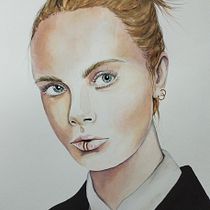 Mi proyecto del curso: Retrato en acuarela a partir de una fotografía. Traditional illustration, Watercolor Painting, and Portrait Drawing project by olgamontells - 07.27.2024