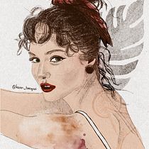Meu projeto do curso: Retrato Ilustrado com Procreate. Projekt z dziedziny Trad, c, jna ilustracja, Grafika wektorowa, Ilustracja c, frowa i Portret użytkownika karenbengozi - 27.07.2024