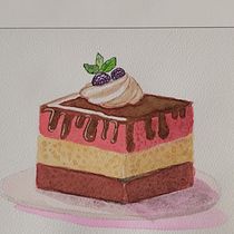 Mi proyecto del curso:  Ilustración gastronómica con acuarela. Postres. Projekt z dziedziny Trad, c, jna ilustracja,  Sztuki piękne,  Malarstwo i Malowanie akwarelą użytkownika profepatrick - 28.07.2024