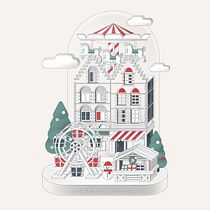 【Course Project】An X'mas Town. Graphic Design, Infographics, Digital Illustration, and Editorial Illustration project by yzhm - 07.28.2024