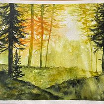 Mein Abschlussprojekt für den Kurs: Verträumte Aquarell-Landschaften: Halte Licht fest. Un projet de Peinture , et Aquarelle de ros_szb - 30.07.2024