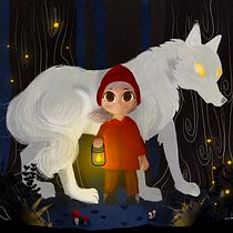 When the wolf protects little red-ridding hood from the hunter. Un progetto di Illustrazione digitale, Illustrazione infantile e Pittura digitale di am_boudina - 26.07.2024