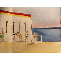 Mon projet du cours : Sketching artistique à l’aquarelle : osez exprimer vos idées. Ilustração tradicional, Esboçado, Criatividade, Desenho, Pintura em aquarela, e Sketchbook projeto de Julie Wolff Kerjouan - 31.07.2024