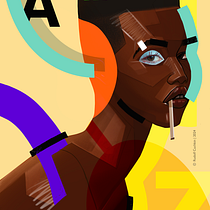Mon projet du cours : Portraits numériques avec des éléments graphiques sur Procreate. Projekt z dziedziny Ilustracja c, frowa, Portret, R i sunek anatomiczn użytkownika Rudolf Cuchkin - 02.08.2024