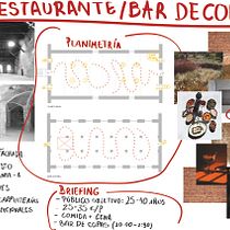 Food and drinks 20 veintiuno. Interior Architecture, Interior Design, Interior Decoration, Retail Design, and Spatial Design project by celiamp10714 - 08.02.2024