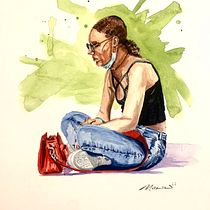 Mon projet du cours : Portrait artistique à l’aquarelle. Fine Arts, Painting, Watercolor Painting, and Portrait Drawing project by Emmanuel Faure - 08.02.2024