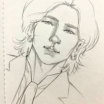 My project for course: Portrait Sketchbooking: Explore the Human Face. Sketching, Drawing, Portrait Drawing, Artistic Drawing, and Sketchbook project by Aya Abdelhamid - 08.02.2024