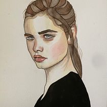My project for course: Watercolor Portrait from a Photo with a twist. Un projet de Illustration traditionnelle, Aquarelle , et Dessin de portrait de peironnencheg - 03.08.2024