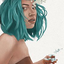 My project for course: Illustrated Portraits with Procreate. Projekt z dziedziny Trad, c, jna ilustracja, Grafika wektorowa, Ilustracja c, frowa i Portret użytkownika Brigitte Arellano - 29.07.2024