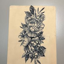 Mi proyecto del curso: Tatuaje botánico con puntillismo. Ilustração tradicional, Desenho de tatuagens e Ilustração botânica projeto de Andrea M. Rodriguez Garcia - 05.08.2024