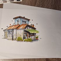 My project for course: Expressive Architectural Sketching with Colored Markers Ein Projekt aus dem Bereich Skizzenentwurf, Zeichnung, Architektonische Illustration, Sketchbook und Illustration mit Tinte von Damien - 06.08.2024
