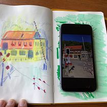 Mijn project van de cursus: Moderne urban sketching met gemengde technieken Ein Projekt aus dem Bereich Traditionelle Illustration, Malerei, Architektonische Illustration und Illustration mit Tinte von marniamsterdam - 06.08.2024