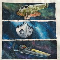 Mi proyecto del curso: Técnicas modernas de acuarela. Me encanto como quedaron las galaxias, fui experimentando con diferentes colores y el resultado fue maravilloso.. Traditional illustration, Fine Arts, Painting, and Watercolor Painting project by Veronica Boti Finck - 06.06.2021