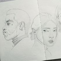 My project for course: Portrait Sketchbooking: Explore the Human Face. Sketching, Drawing, Portrait Drawing, Artistic Drawing, and Sketchbook project by Sara Fernández - 08.07.2024