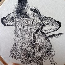 Mon projet du cours : Dessins avec du fil. Ilustração tradicional, Desenho, Bordado, Desenho realista, Tecido, e Design têxtil projeto de fabijoly - 10.08.2024