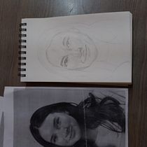 Mi proyecto del curso: Cuaderno de retratos a línea con grafito. Artes plásticas, Esboçado, Desenho, Desenho de retrato, e Sketchbook projeto de avilacecilia993 - 10.08.2024