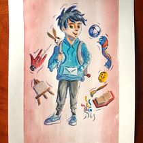 Mi proyecto del curso: Retratos de estilo manga en acuarela. Un proyecto de Ilustración tradicional, Diseño de personajes, Cómic, Pintura a la acuarela y Manga de adrianero - 12.08.2024