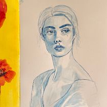 Mi proyecto del curso: Introducción al dibujo de retrato. Un projet de Illustration traditionnelle, Beaux Arts, Dessin au cra, on, Dessin, Dessin de portrait, Dessin artistique , et Dessin anatomique de Pepis Herrera - 13.08.2024