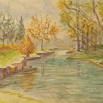 Mi proyecto del curso: Pintura de paisajes realistas con acuarela. Projekt z dziedziny  Sztuki piękne,  Malarstwo, Sketching, Malowanie akwarelą, Ilustracja naturalist i czna użytkownika Cristian Alejandro Oviedo - 15.08.2024