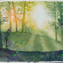 Mój projekt z kursu: Oniryczne pejzaże akwarelą: maluj światłem. Un projet de Peinture , et Aquarelle de Marzena Świtała - 16.08.2024