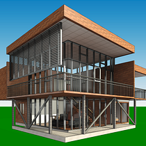 Mi proyecto del curso: Casa DOM. Een project van 3D, Architectuur, Interactief ontwerp,  3D-modellering, Digitale architectuur y Architecturale visualisatie van Caleb Ruiz - 17.08.2024