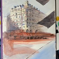 My project for course: Architectural Sketching with Watercolor and Ink. Sketching, Drawing, Watercolor Painting, Architectural Illustration, Sketchbook & Ink Illustration project by pip - 08.15.2024