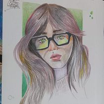 Meu projeto do curso: Desenho de retratos vibrantes com lápis de cor. Desenho, Desenho de retrato, Sketchbook, e Desenho com lápis de cor projeto de Victor Gomes - 17.08.2024