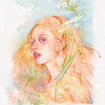 My project for course: Stylish Illustrated Portraits with Mixed Media. Ilustração tradicional, Artes plásticas, Ilustração digital, Pintura em aquarela, Desenho de moda, Pintura digital, Desenho digital, Esboçado, Desenho de retrato, Desenho realista, e Desenho artístico projeto de Melissa Bateman - 19.08.2024