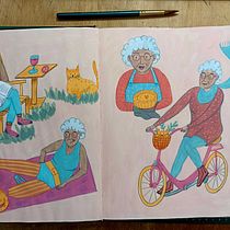 Meu projeto do curso: Criação de personagens a partir de desenhos de observação. Un proyecto de Ilustración tradicional, Diseño de personajes, Dibujo y Sketchbook de Ingrid Arend - 19.08.2024