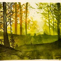 My project for course: Dreamy Watercolor Landscapes: Paint with Light. Un projet de Peinture , et Aquarelle de ilonajmaj - 19.08.2024