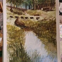 Mi proyecto del curso: Paisajes naturales en acuarela. Fine Arts, Painting, and Watercolor Painting project by mperez_27 - 08.19.2024